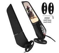 MOTHNUR Motorrad Rückspiegel mit Blinker Metall Großer Spiegel für Motorrad Stabiles Design Einfache Montage Passend für Diverse Modelle Sicherer Rückblick