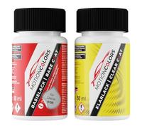 MOTIONCOLORS Lightning Silver Metallic/Lightning-Grau Metallic KQE für Dacia Autolack Lackstift Set Basislack und Klarlack je 50ml