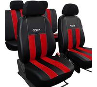 moto-MOLTICO Autositzbezüge 2+3 - Universal Auto Sitzauflagen Set - Dreilagig Auto Sitzbezüge mit Reißverschluss - Dauerhafter Sitzbezug Auto Vordersitze und Rücksitze - Schwarz Rot