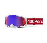 Motocross-Brille 100 % ARMEGA Corbin rot mit blauem Plexiglas