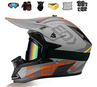 Motocross Helm Kinder, Unisex Jugend Motorradhelm BMX ATV MX DW Offroad Helm, Siebenteiliges Set