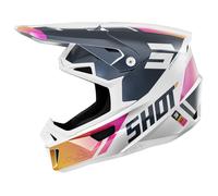 Motocross-Helm Shot Lite Ultra perlblau-orange-rosa S