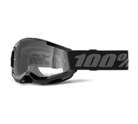 Motocross Maske 100% Strata 2 Junior Schwarz Klare Linse