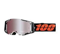 Motocrossbrille 100% ARMEGA Blacktail HIPER orange-schwarz (silbernes Plexiglas)
