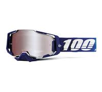 Motocrossbrille 100% ARMEGA Hiper Novel mit silbernem Plexiglas