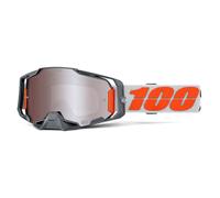 Motocrossbrille 100% ARMEGA Silber mit silbernem HIPER Plexiglas