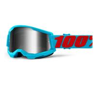 Motocrossbrille 100% STRATA 2 Summit blau (silber verspiegeltes Plexiglas)