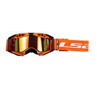LS2 Motocross-Helm-Brille mit Pinlock, Aura-Pro-Brille, Schwarz/Orange, mit Iridium-Visier