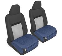Motor Trend Blaue Autositzbezüge aus Kunstleder für Vordersitze, 2er-Pack - Universal gepolsterte Autositzkissen mit Aufbewahrungstaschen, Premium-Innenzubehör für Auto, LKW, Van, SUV
