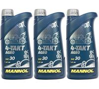 Motorenöl für 4-Takt Traktoren Rasenmäher Agro SAE 30 MANNOL API SG 3 Liter