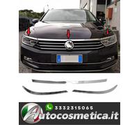 Motorhaubenleisten Scheinwerferrahmen selbstklebend Stahl Chrom für VW...