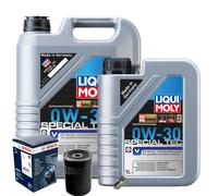 Motoröl 0W30 LIQUI MOLY Special Tec V 6L+BOSCH Ölfilter+Ölablassschraube
