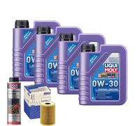 Motoröl 0W30 LIQUI MOLY Synthoil Longtime 4L+MAHLE Ölfilter +Ölschlammspülung