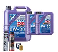 Motoröl 0W30 LIQUI MOLY Synthoil Longtime 7L+BOSCH Ölfilter +Spülung +Cera Tec