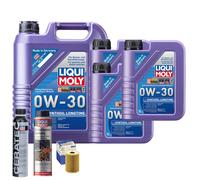 Motoröl 0W30 LIQUI MOLY Synthoil Longtime 8L+MAHLE Ölfilter +Spülung +Cera Tec