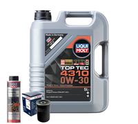 Motoröl 0W30 LIQUI MOLY Top Tec 4310 5L+BOSCH Ölfilter +Ölschlammspülung