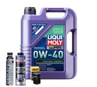 Motoröl 0W40 LIQUI MOLY Synthoil Energy 5L+HENGST Ölfilter +Spülung +Cera Tec