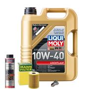 Motoröl 10W40 LIQUI MOLY 5L+MANN Ölfilter+Ölschlammspülung+Ölablassschraube