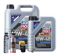 Motoröl 10W40 LIQUI MOLY 6L+HENGST Ölfilter+Spülung+Cera Tec+Ölablassschraube