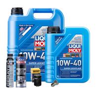 Motoröl 10W40 LIQUI MOLY 6L+HENGST Ölfilter+Spülung+Cera Tec+Ölablassschraube