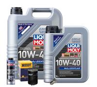 Motoröl 10W40 LIQUI MOLY 6L+HENGST Ölfilter+Spülung+Ölablassschraube