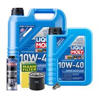 Motoröl 10W40 LIQUI MOLY 6L+MANN Ölfilter+Spülung+Ölablassschraube