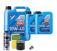 Motoröl 10W40 LIQUI MOLY 7L+MANN Ölfilter+Spülung+Ölablassschraube