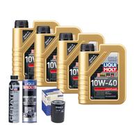 Motoröl 10W40 LIQUI MOLY Leichtlauf 4L+MAHLE Ölfilter +Spülung +Cera Tec
