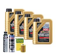 Motoröl 10W40 LIQUI MOLY Leichtlauf 4L +MANN Ölfilter +Spülung +Cera Tec