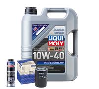 Motoröl 10W40 LIQUI MOLY Mos2 Leichtlauf 5L+MAHLE Ölfilter +Spülung