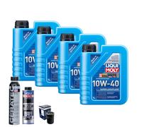 Motoröl 10W40 LIQUI MOLY Super Leichtlauf 4L+BOSCH Ölfilter +Spülung +Cera Tec