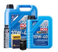 Motoröl 10W40 LIQUI MOLY Super Leichtlauf 6L+HENGST Ölfilter +Cera Tec