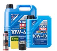 Motoröl 10W40 LIQUI MOLY Super Leichtlauf 6L +MANN Ölfilter +Ölschlammspülung
