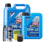 Motoröl 10W40 LIQUI MOLY Super Leichtlauf 6L +MANN Ölfilter +Spülung +Cera Tec