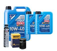Motoröl 10W40 LIQUI MOLY Super Leichtlauf 7L+HENGST Ölfilter +Cera Tec