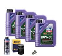 Motoröl 10W60 LIQUI MOLY 4L+HENGST Ölfilter+Spülung+Ölablassschraube