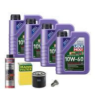 Motoröl 10W60 LIQUI MOLY 4L+MANN Ölfilter+Spülung+Ölablassschraube