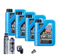Motoröl 5W30 LIQUI MOLY 4L+BOSCH Ölfilter+Spülung+Cera Tec+Ölablassschraube