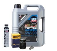 Motoröl 5W30 LIQUI MOLY 5L+HENGST Ölfilter+Cera Tec+Ölablassschraube