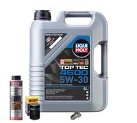 Motoröl 5W30 LIQUI MOLY 5L+HENGST Ölfilter+Ölschlammspülung+Ölablassschraube