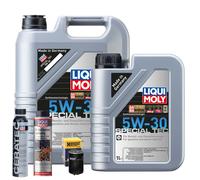 Motoröl 5W30 LIQUI MOLY 6L+HENGST Ölfilter +Spülung +Cera Tec