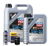 Motoröl 5W30 LIQUI MOLY 6L+HENGST Ölfilter+Spülung+Ölablassschraube