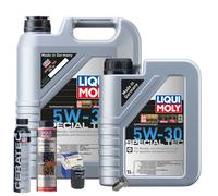 Motoröl 5W30 LIQUI MOLY 6L+MAHLE Ölfilter+Spülung+Cera Tec+Ölablassschraube