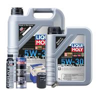 Motoröl 5W30 LIQUI MOLY 6L+MAHLE Ölfilter+Spülung+Cera Tec+Ölablassschraube