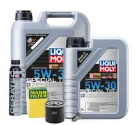 Motoröl 5W30 LIQUI MOLY 6L+MANN Ölfilter+Cera Tec+Ölablassschraube