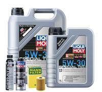 Motoröl 5W30 LIQUI MOLY 6L +MANN Ölfilter +Spülung +Cera Tec