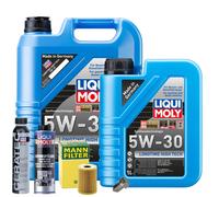 Motoröl 5W30 LIQUI MOLY 6L+MANN Ölfilter+Spülung+Cera Tec+Ölablassschraube