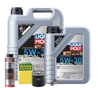 Motoröl 5W30 LIQUI MOLY 6L+MANN Ölfilter+Spülung+Ölablassschraube
