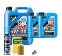 Motoröl 5W30 LIQUI MOLY 7L+MANN Ölfilter+Spülung+Ölablassschraube