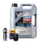 Motoröl 5W30 LIQUI MOLY Leichtlauf Special Tec 5L+HENGST Ölfilter +Spülung